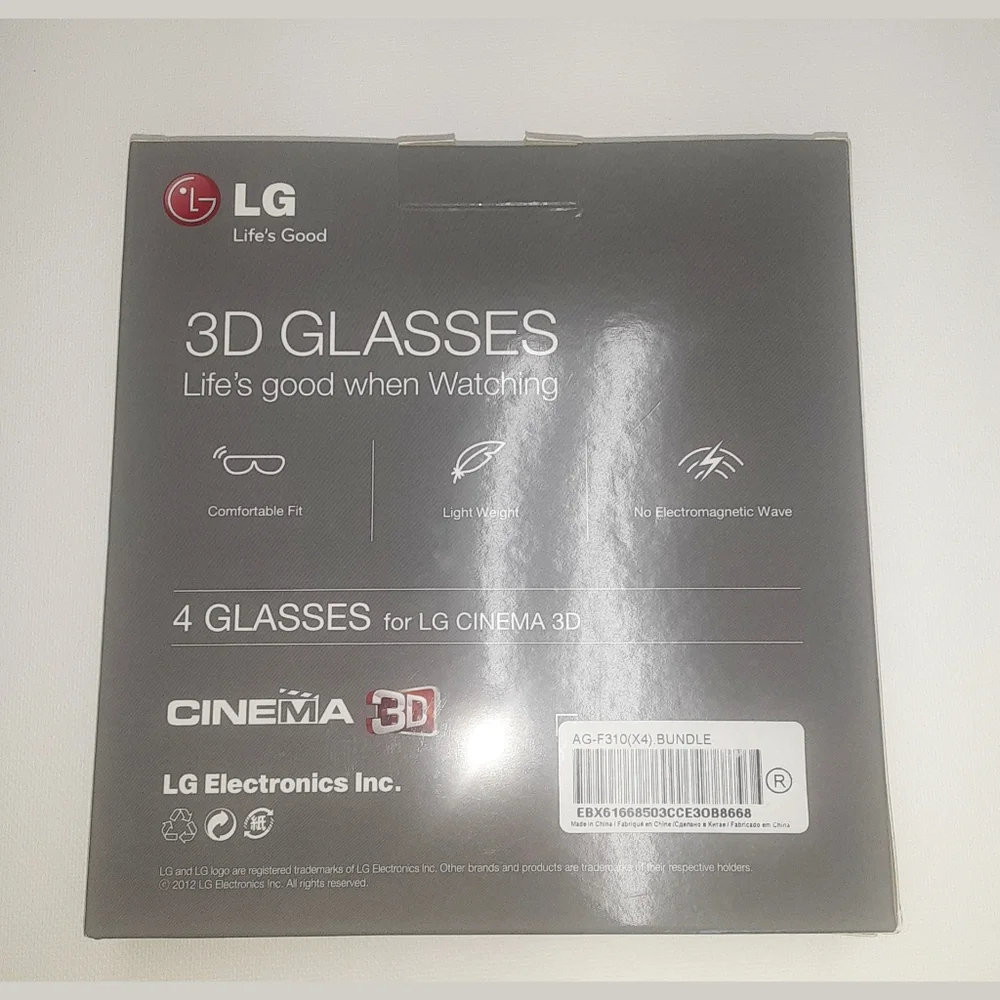4 Pack LG Cinema 3D Glasses